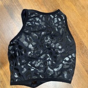 Black and Leopard Print The Chestee Crop Top